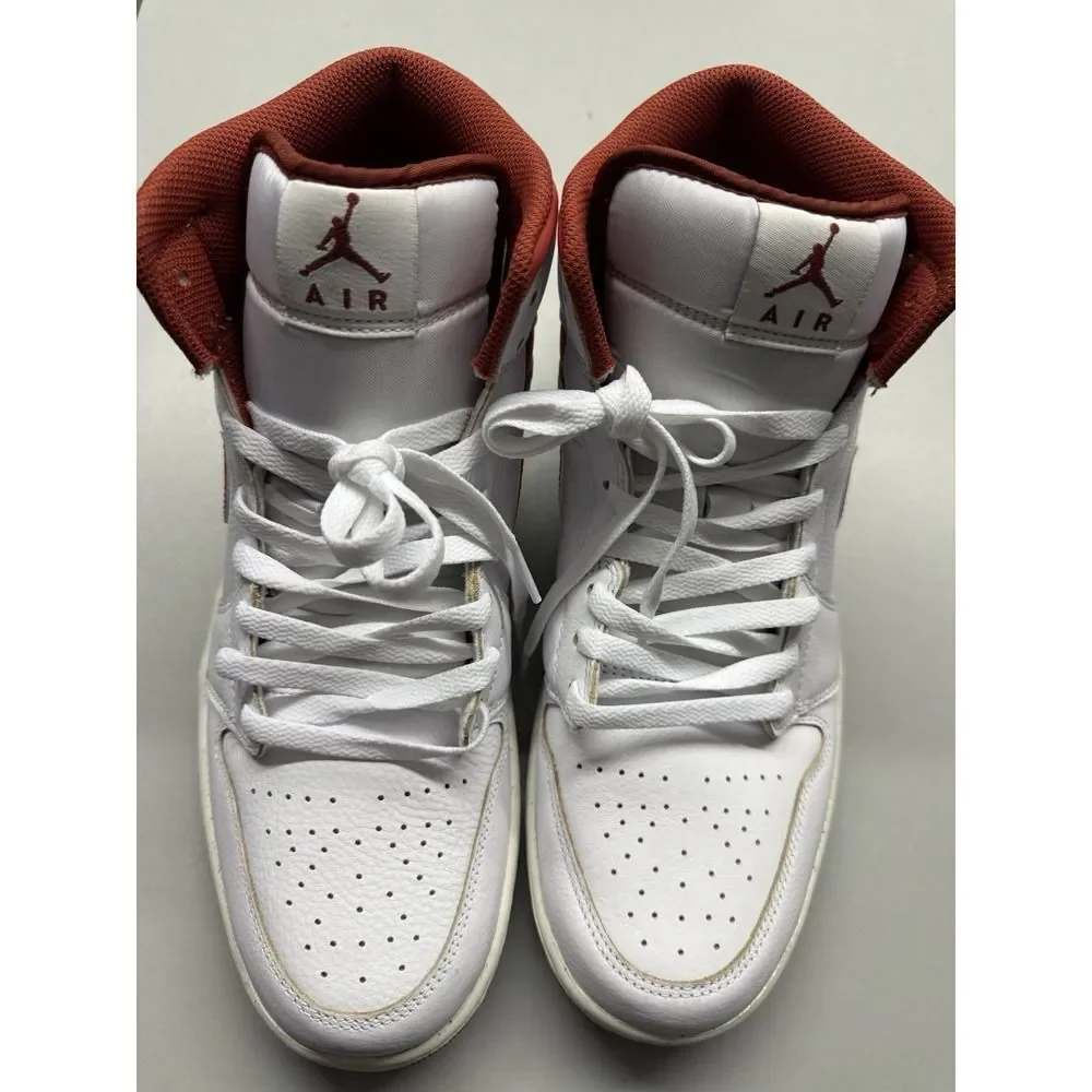 Nike Air Jordan 1 Mid SE in the 'White Dune Red' colorway. Sz 12
